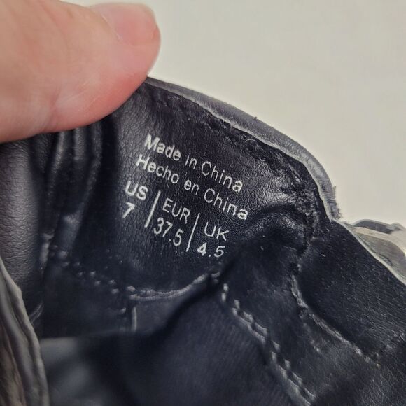 ALDO moto boot Kauer black flat faux leather zip biker 7 - Picture 9 of 10